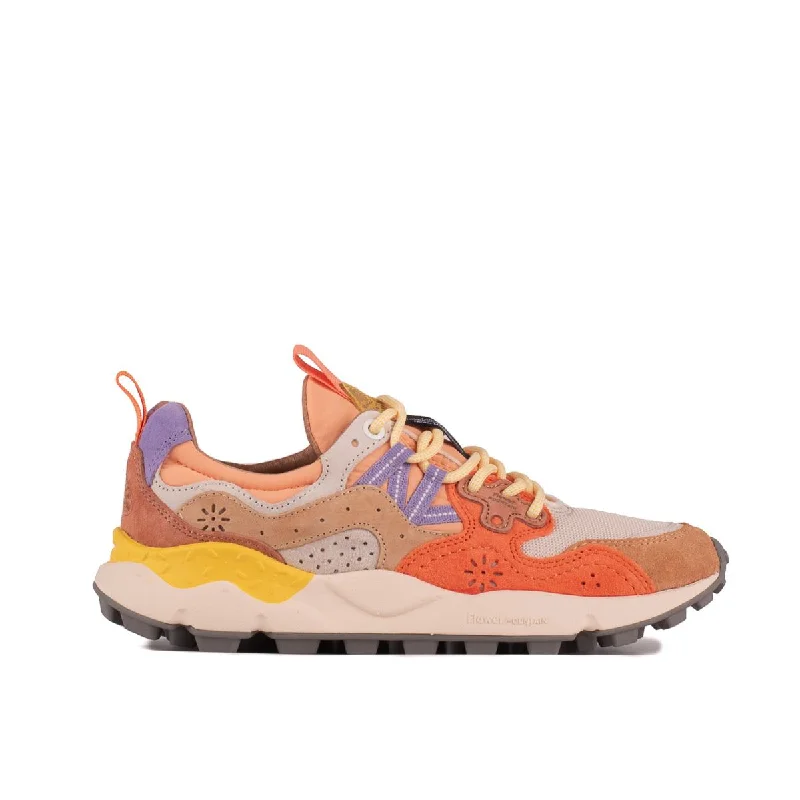 Flower Mountain Yamano 3 Beige And Salmon Suede And Nylon Sneakers