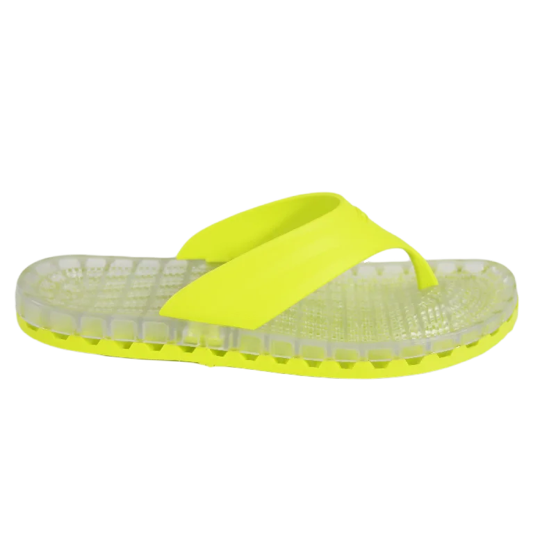 Ibiza - Clear Thong Sandal - Green/Yellow