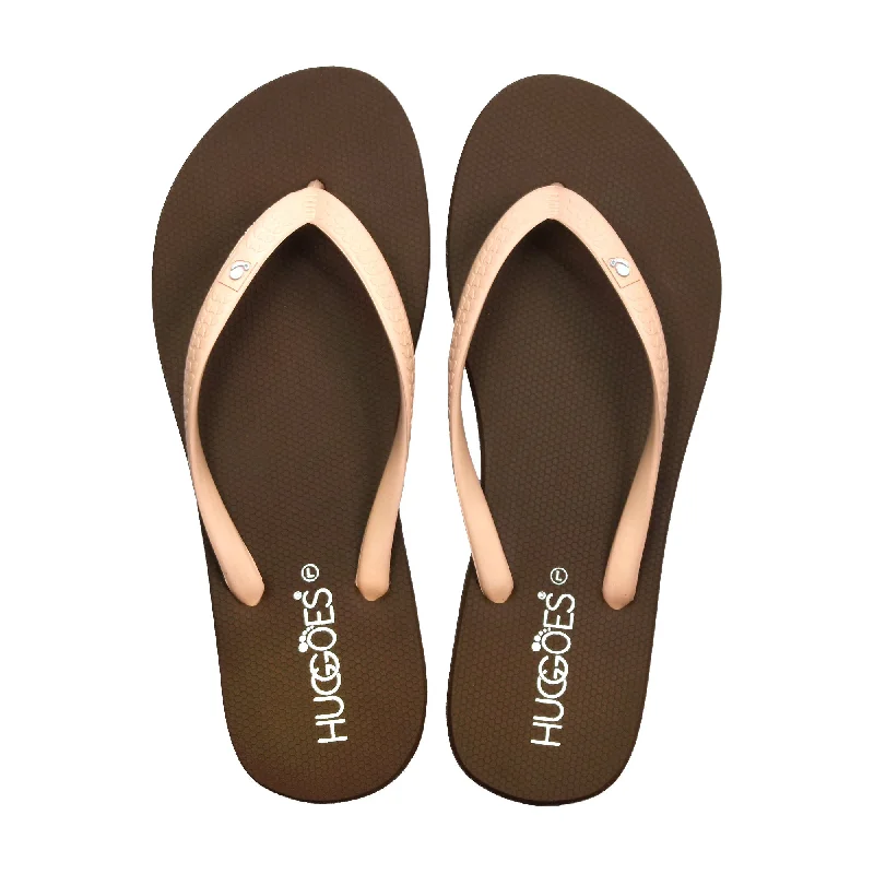 Huggoes By Aerothotic - Dusky Women's Natural Rubber Summer Flip-Flops - Original Thailand Imported - (BR1)