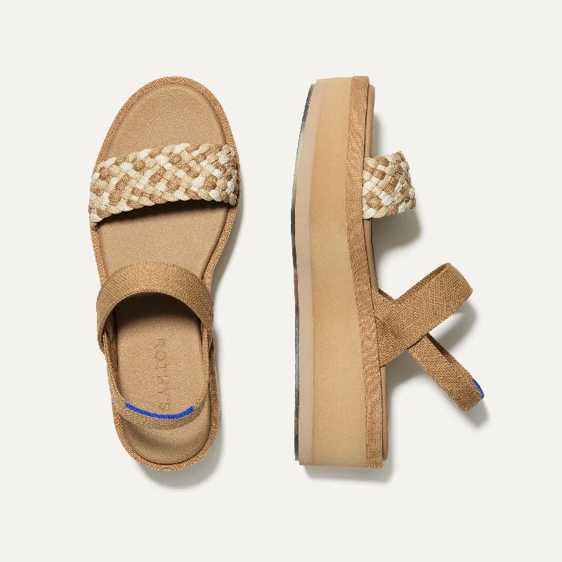 The Lightweight Wedge Sandal - Beach Sand Woven