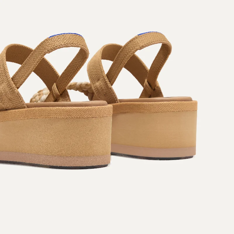 The Lightweight Wedge Sandal - Beach Sand Woven