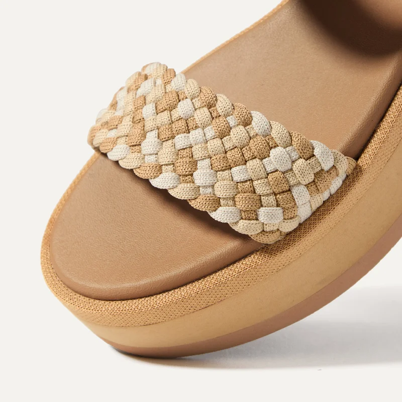 The Lightweight Wedge Sandal - Beach Sand Woven