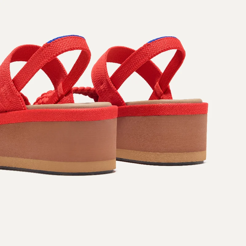 The Lightweight Wedge Sandal - Red Hot Woven