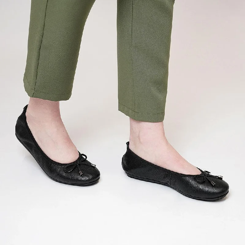 Belin Black Leather Ballet Flats