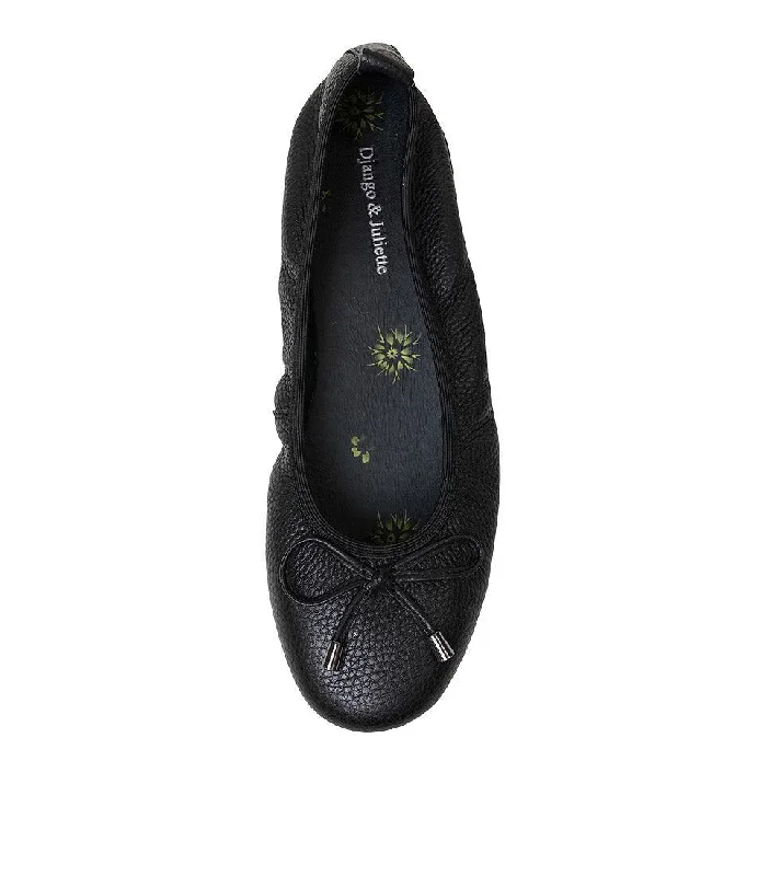 Belin Black Leather Ballet Flats