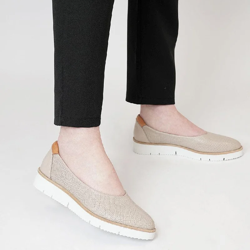 Cemone Taupe Leather Flats