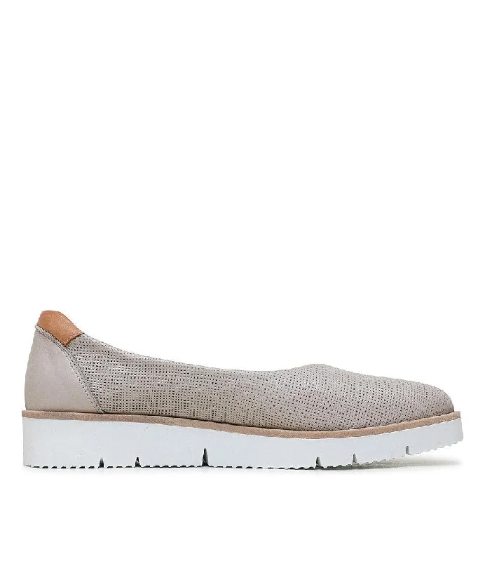 Cemone Taupe Leather Flats