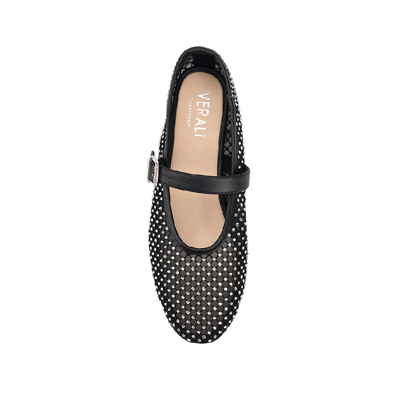 Damsel Diamante Mary-Jane Flat - Black