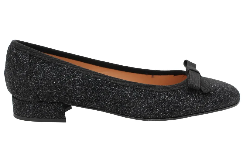 Fabucci Black Shimmer Ballet Flat with Bow