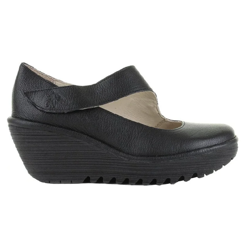 Yasi682Fly Leather Women's Wedge Heel Shoes