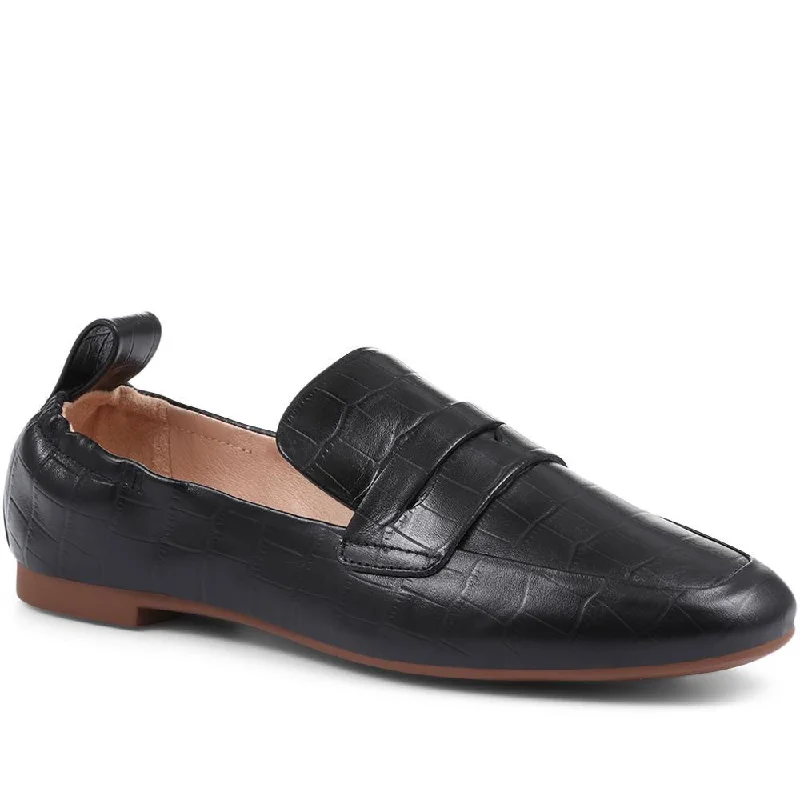 Leather Croc-Effect Penny Loafer - BEL31511 / 318 246