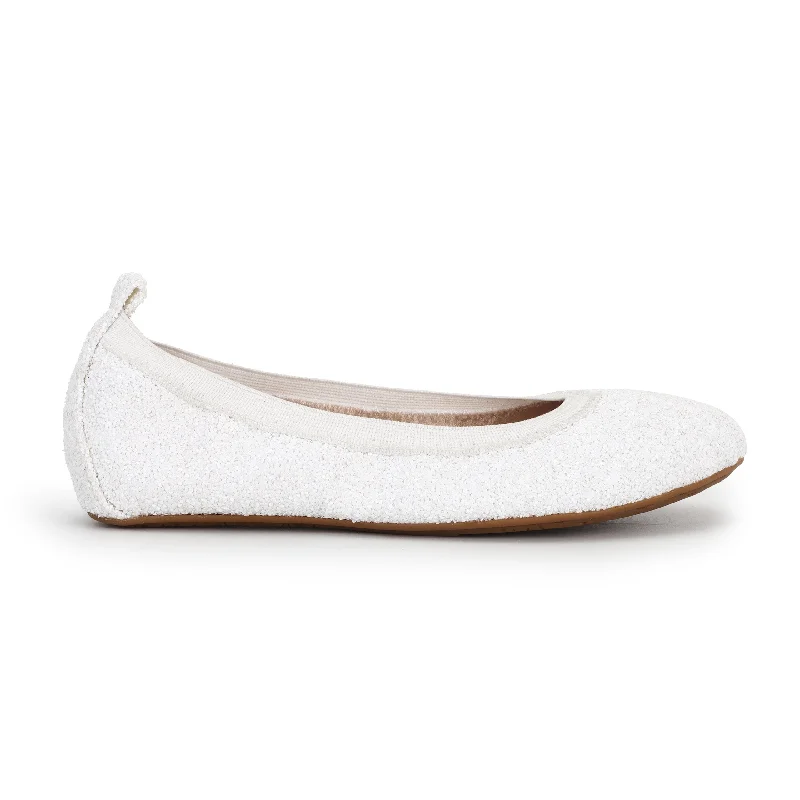 Miss Samara Ballet Flat in White Glitter - Kids