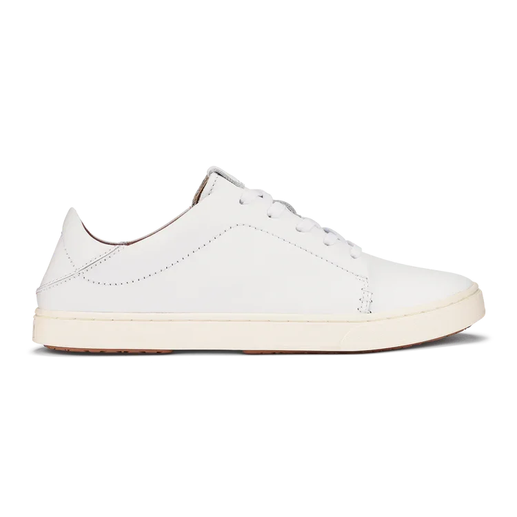 Olukai Women's Pehuea Li 'Ili Leather Sneaker - White 20433-4R4R