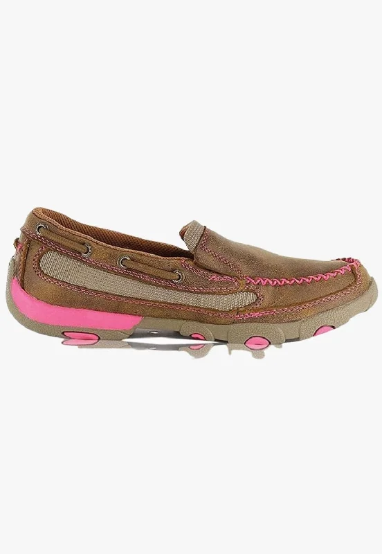 Twisted X Womens Pink Ribbon Slip On Moc