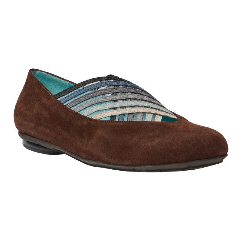 Thierry Rabotin Women's Gragas Brown Suede/Multi Bands