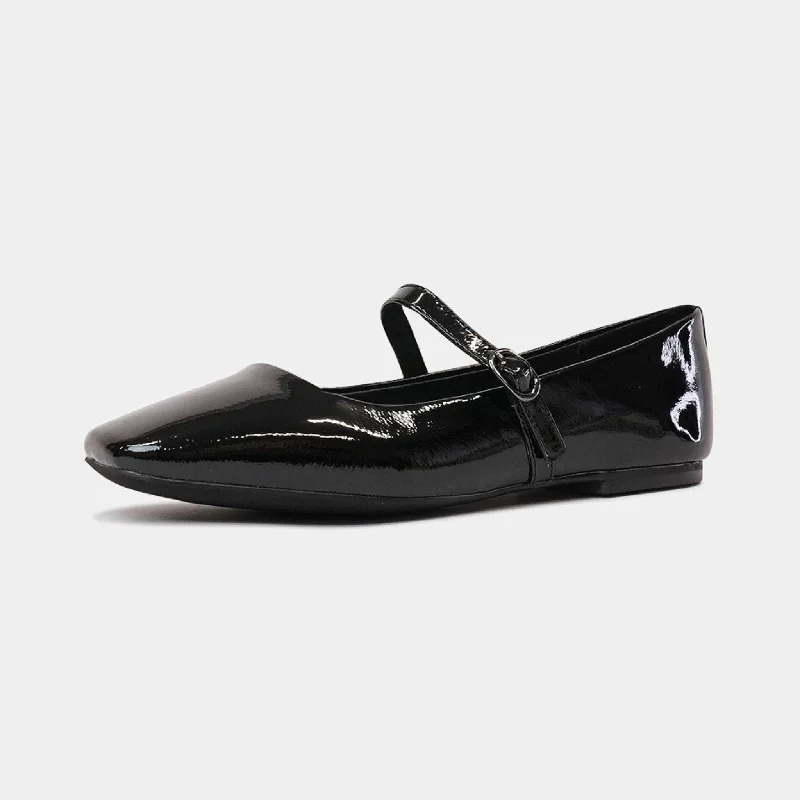 Tokena Black Patent Ballet Flats