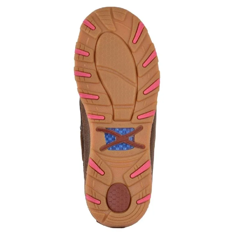 Twisted X Womens Pink Ribbon Diamond Slip On Moc