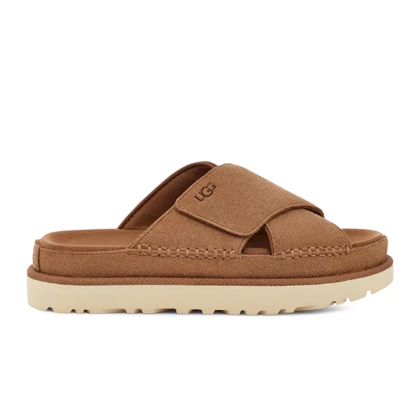 UGG Women's Goldenstar Cross Slide Chestnut