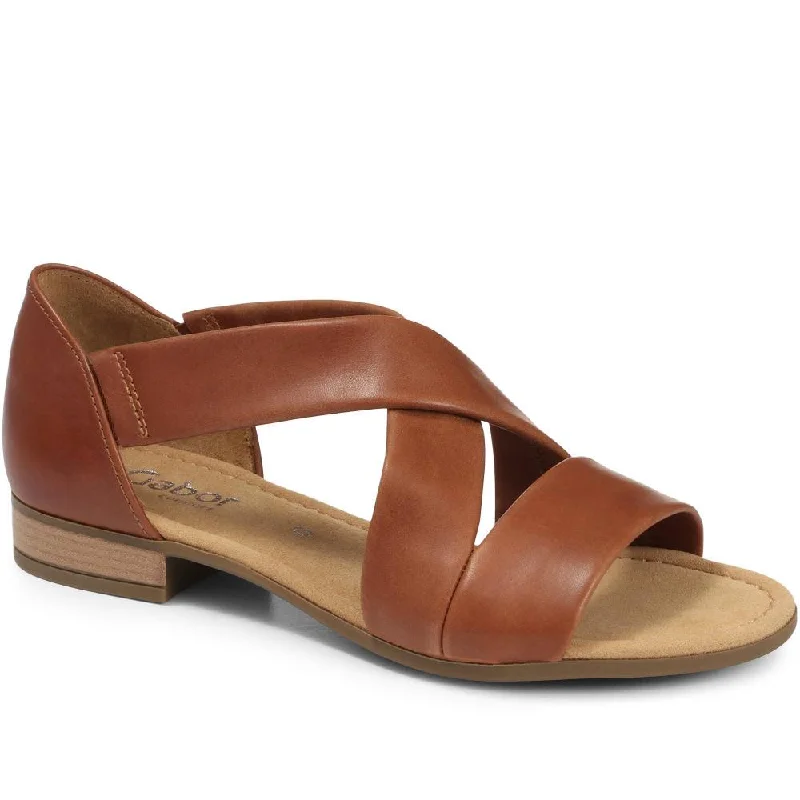 Wide Fit Flat Leather Sandals - GAB29541 / 314 631