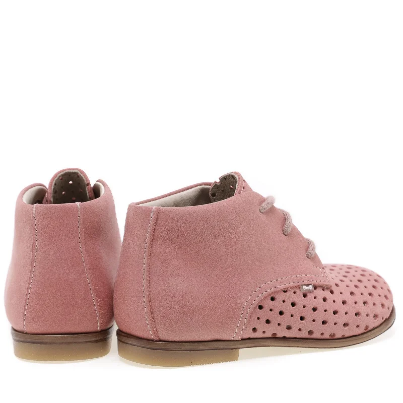 (1426-2) Emel perforated classic first shoes Coral