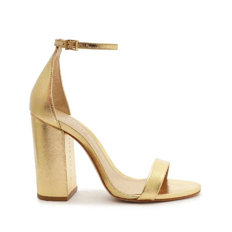 Cadey Lee Block Metallic Leather Sandal