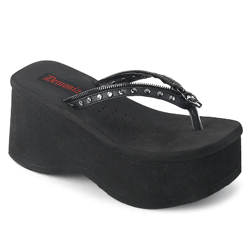 Demonia FUNN-33 | Black Vegan Leather Sandals