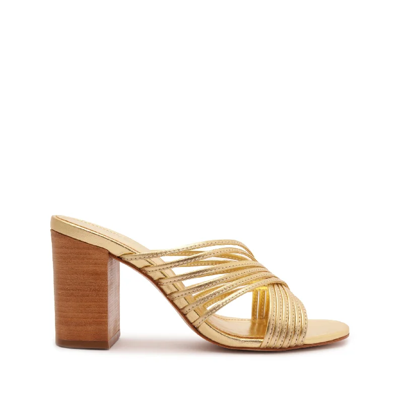 Evangeline Metallic Leather Sandal