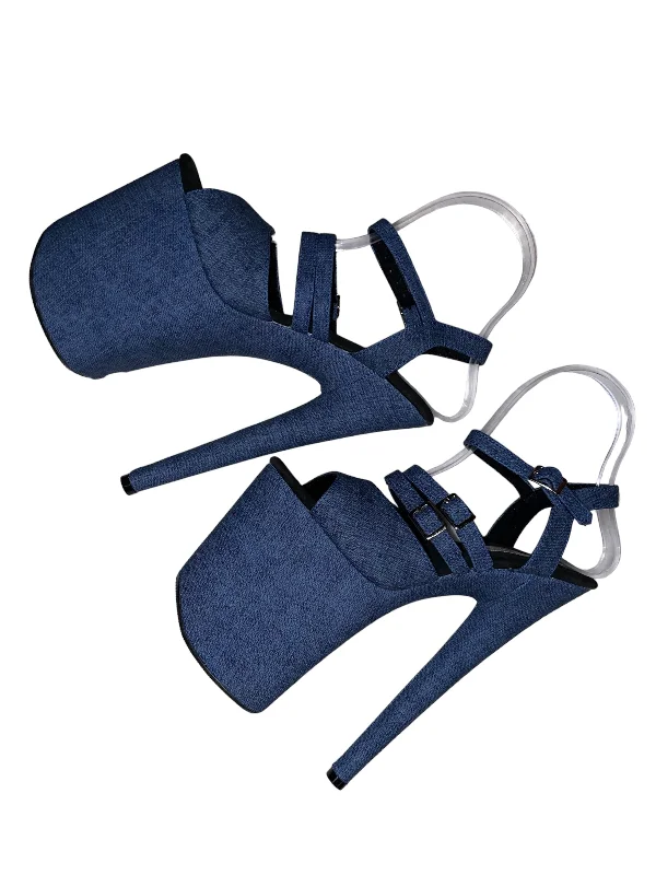 Faux leather Denim look sandals