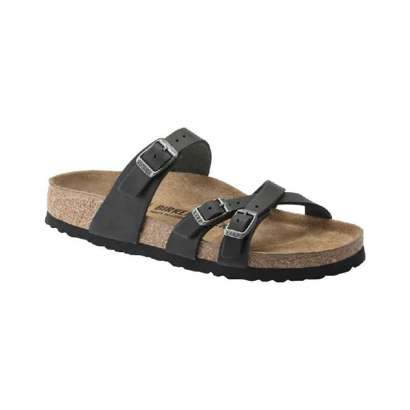 Birkenstock Women's Franca Black Oiled Leather Regular Width