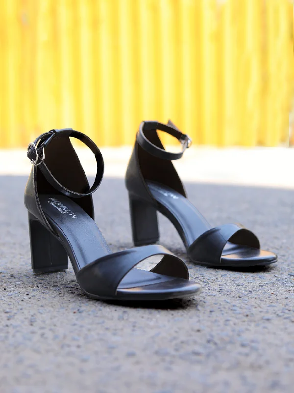 Karima Black Block Heels