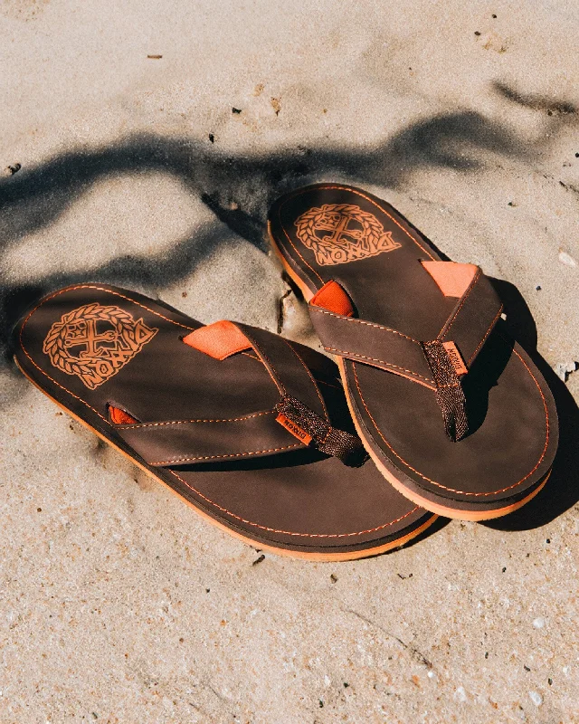 Leather Sandals -  Brown & Orange