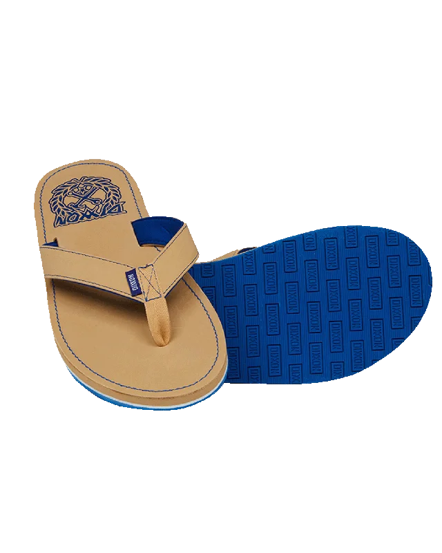 Leather Sandals - Tan & Blue