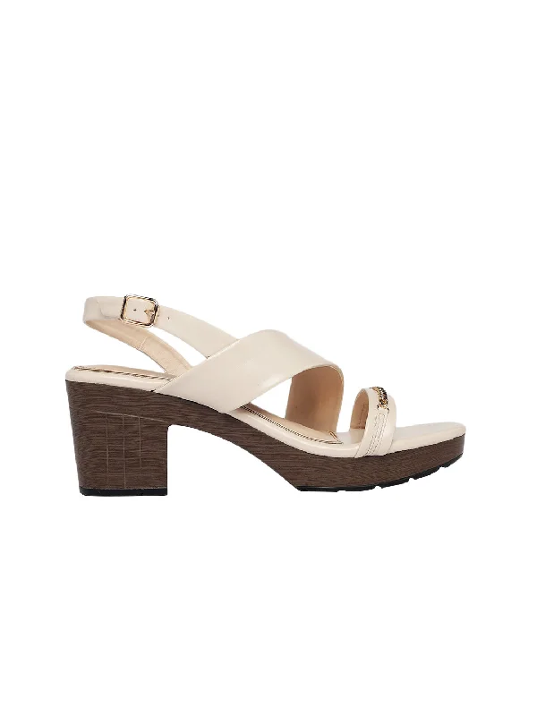 Lydia Beige Block Heels