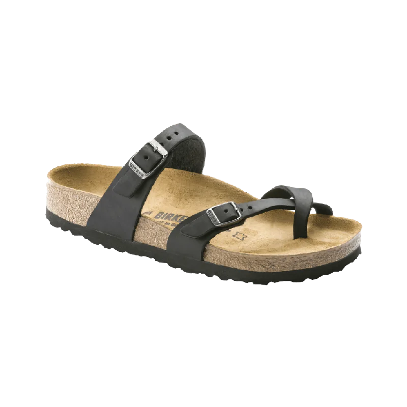 Birkenstock Women's Mayari Black Oiled Leather Regular Width