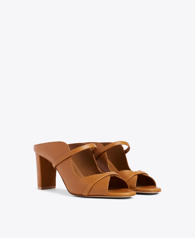 Norah 70 - Brown Leather Heeled Sandals