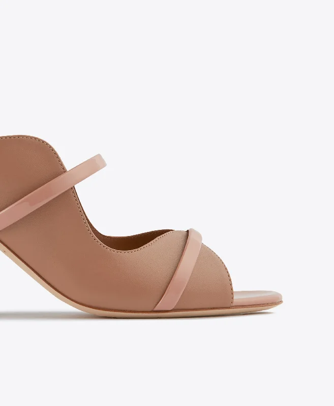 Norah 70 - Nude Leather Block Heel Mule