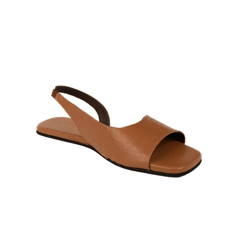 Seashell Slingback Vegan Leather Tan Women Sandals Thrift Edit