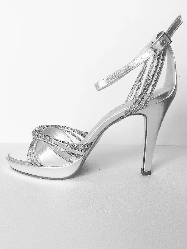 Silver patent-leather sandals - Lilly