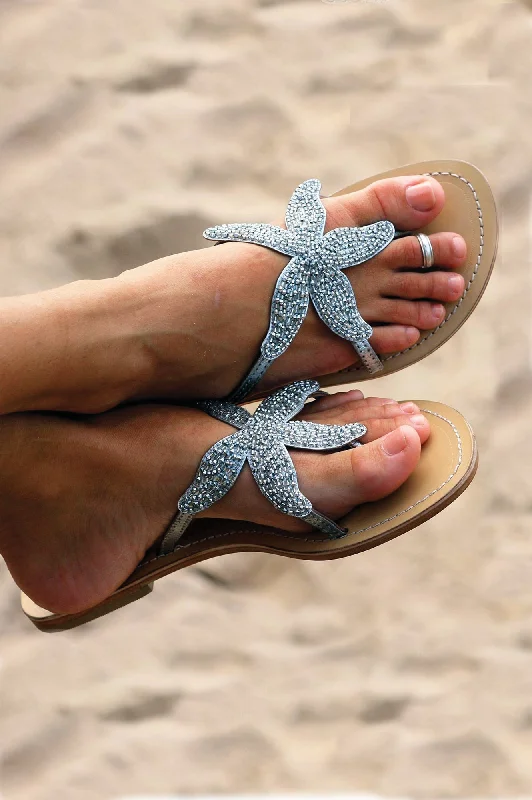 Starfish Leather Sandals | Silver