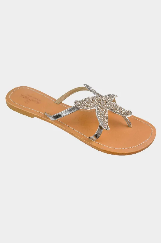 Starfish Leather Sandals | Silver