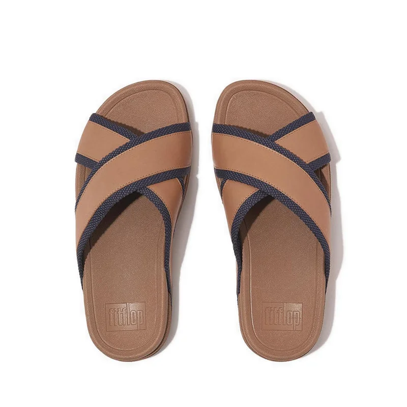 Surfer Men's Webbing/Leather Cross Slides