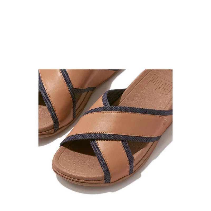 Surfer Men's Webbing/Leather Cross Slides