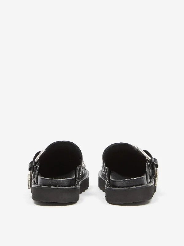 Toga Pulla Black Leather Mule - Black