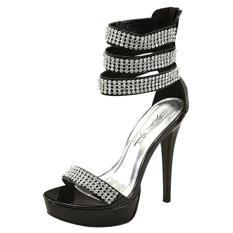 Black Patent-leather Sandals-Yasmin