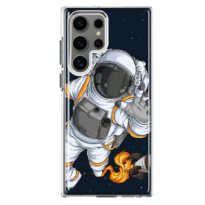 For Samsung Galaxy S22 Ultra Rocket Space Astronaut Slim Shockproof Hard Shell TPU Case Heavy Duty Protective Phone Cover