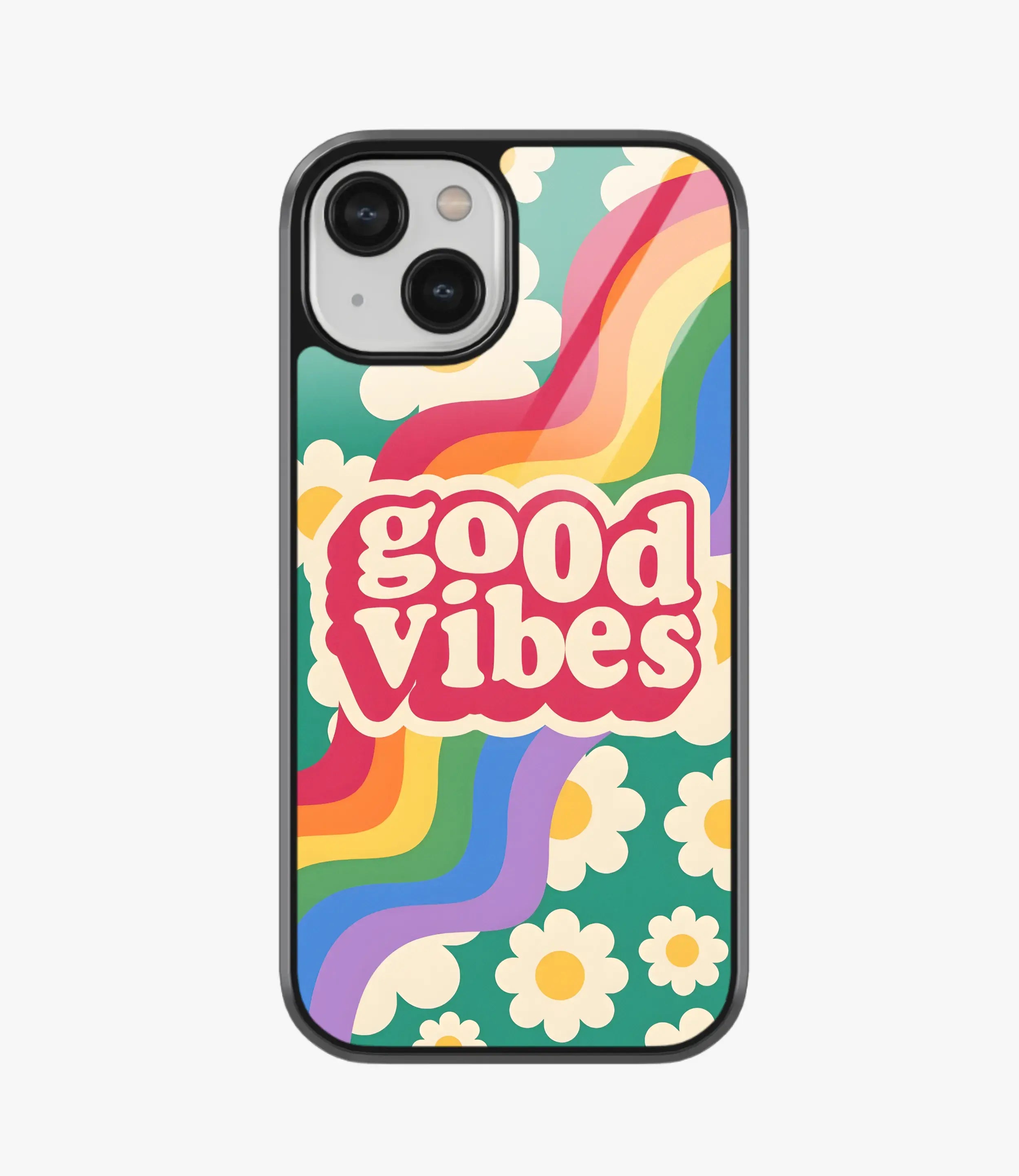 Good Vibes Rainbow Glass Case