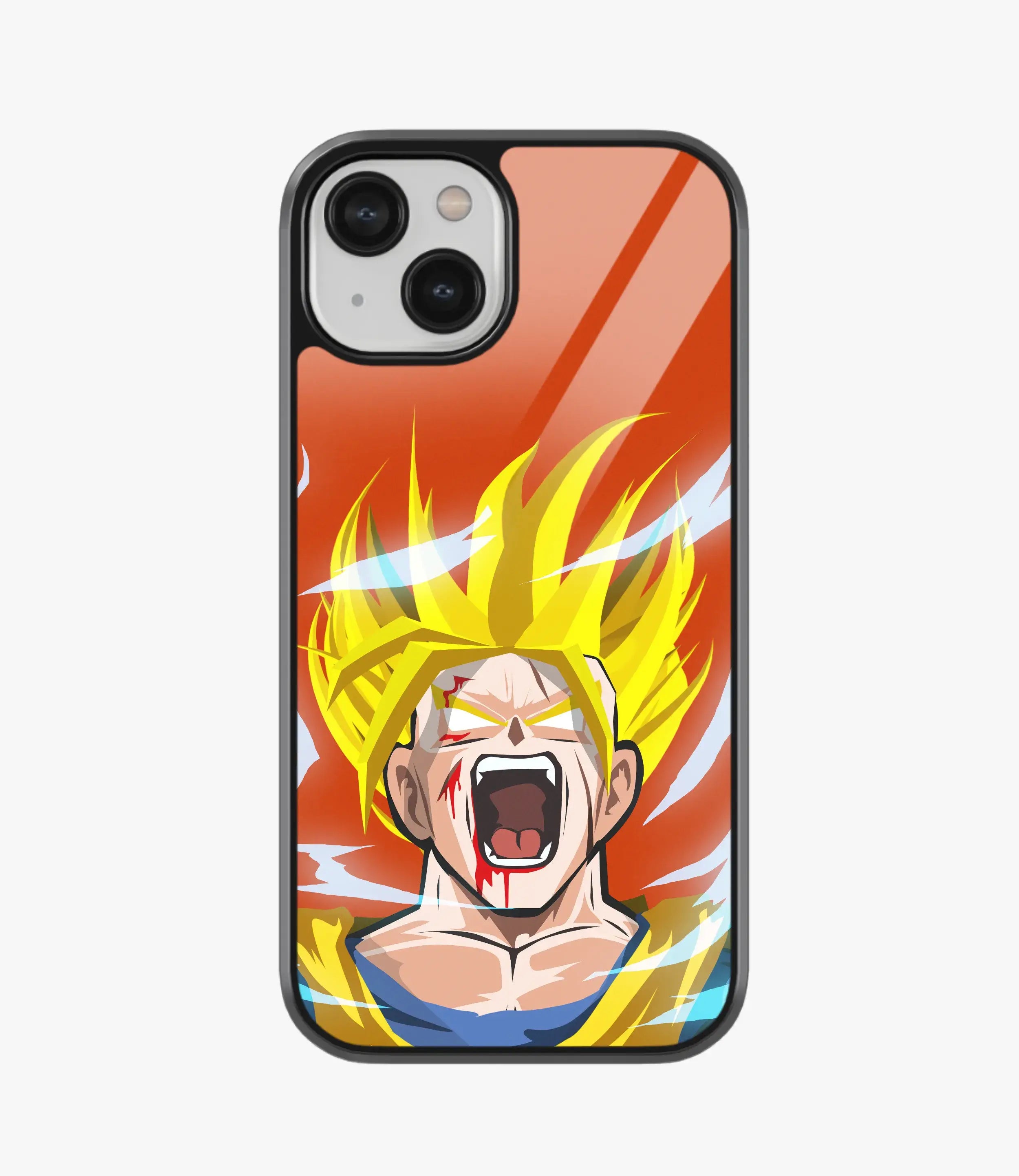 Orange Goku Beast Mode Glass Phone Case